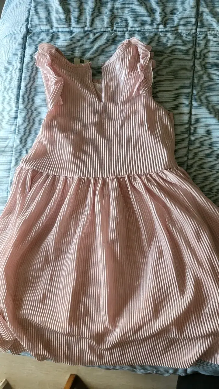 Vestido rosa plisado para niña Ficcus - 2