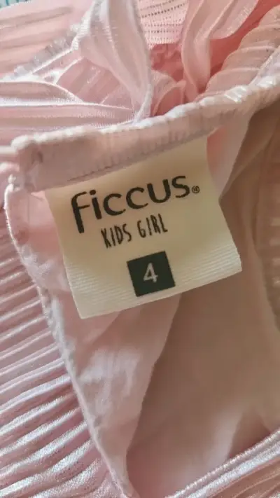 Vestido rosa plisado para niña Ficcus - miniatura 3