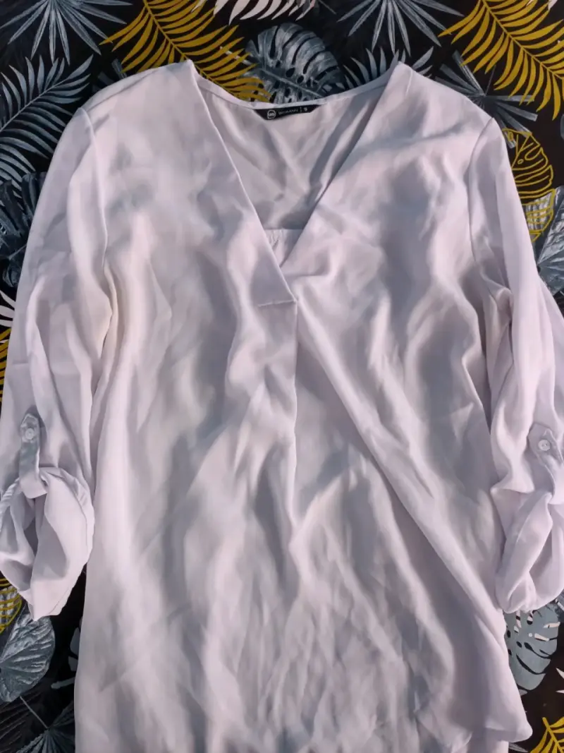 Blusa blanca de mujer talla S - 2