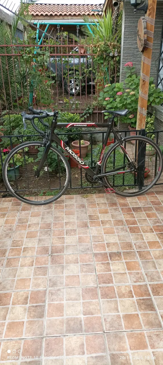 Bicicleta de Ruta Mosso Carbono Negro y Rojo - 6