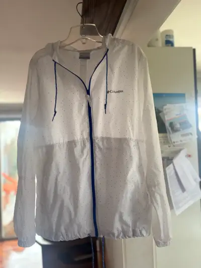 Chaqueta cortaviento Columbia blanca con puntos - miniatura 2