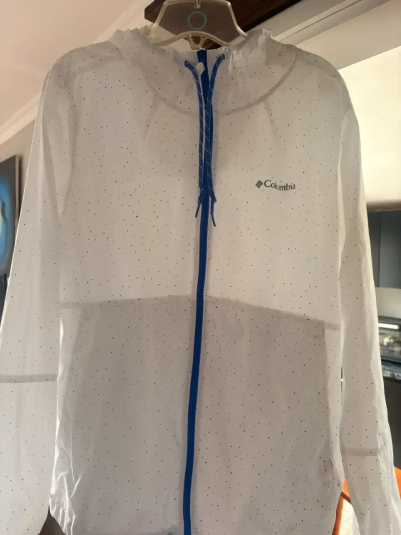 Chaqueta cortaviento Columbia blanca con puntos - 5