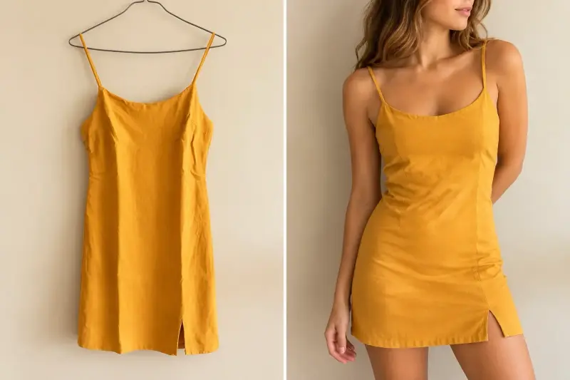 Vestido corto con tirantes