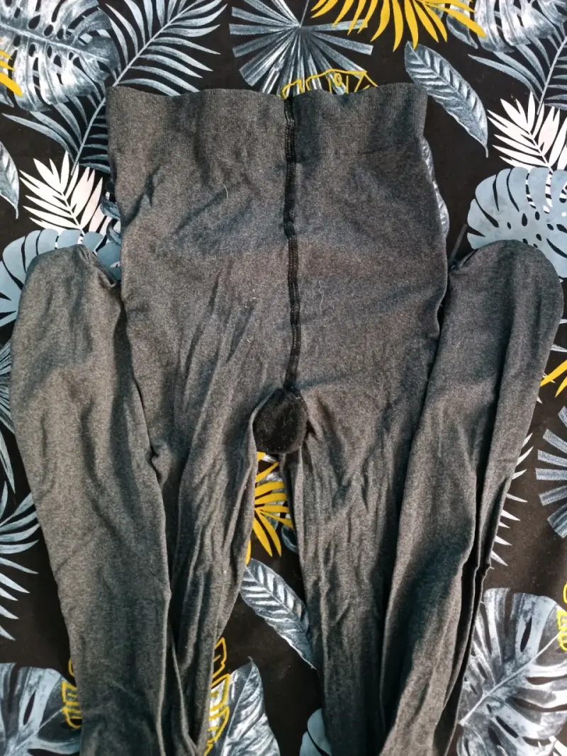 Pantys de lana gris para invierno - 1