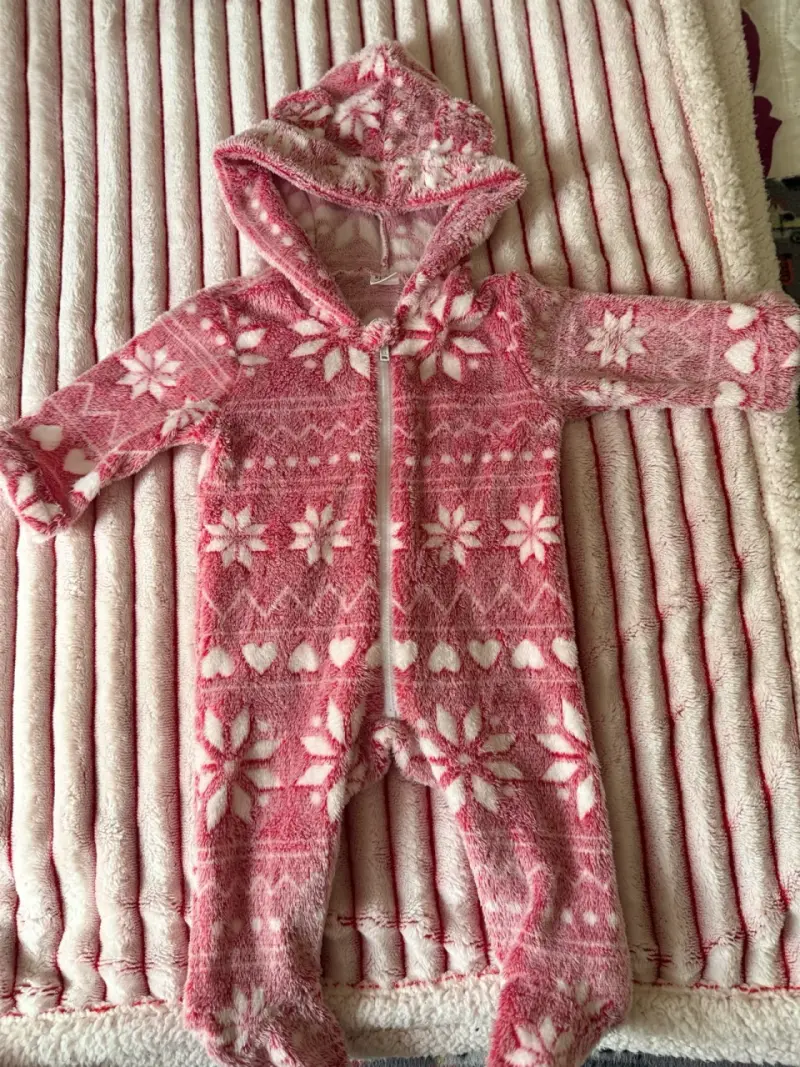 Enterito de bebé polar rojo y rosado 3-6 meses - 3