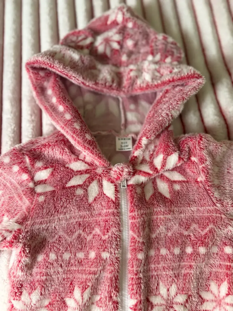 Enterito de bebé polar rojo y rosado 3-6 meses - 4