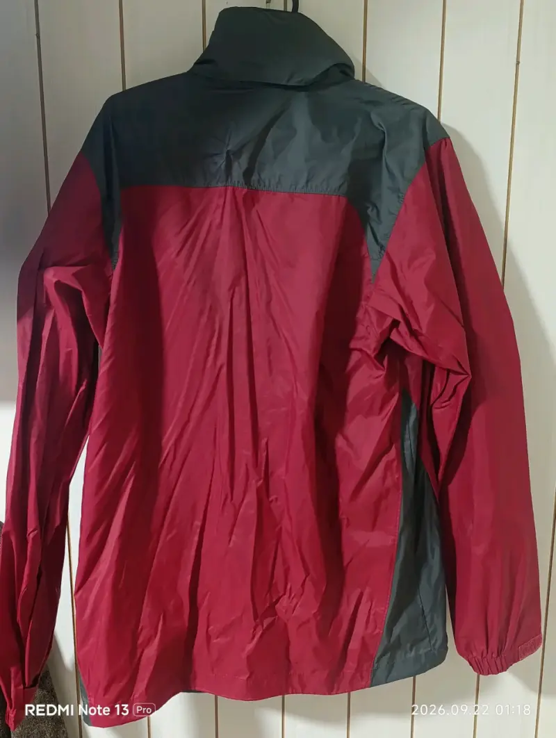 Chaqueta impermeable Columbia roja y gris - 1