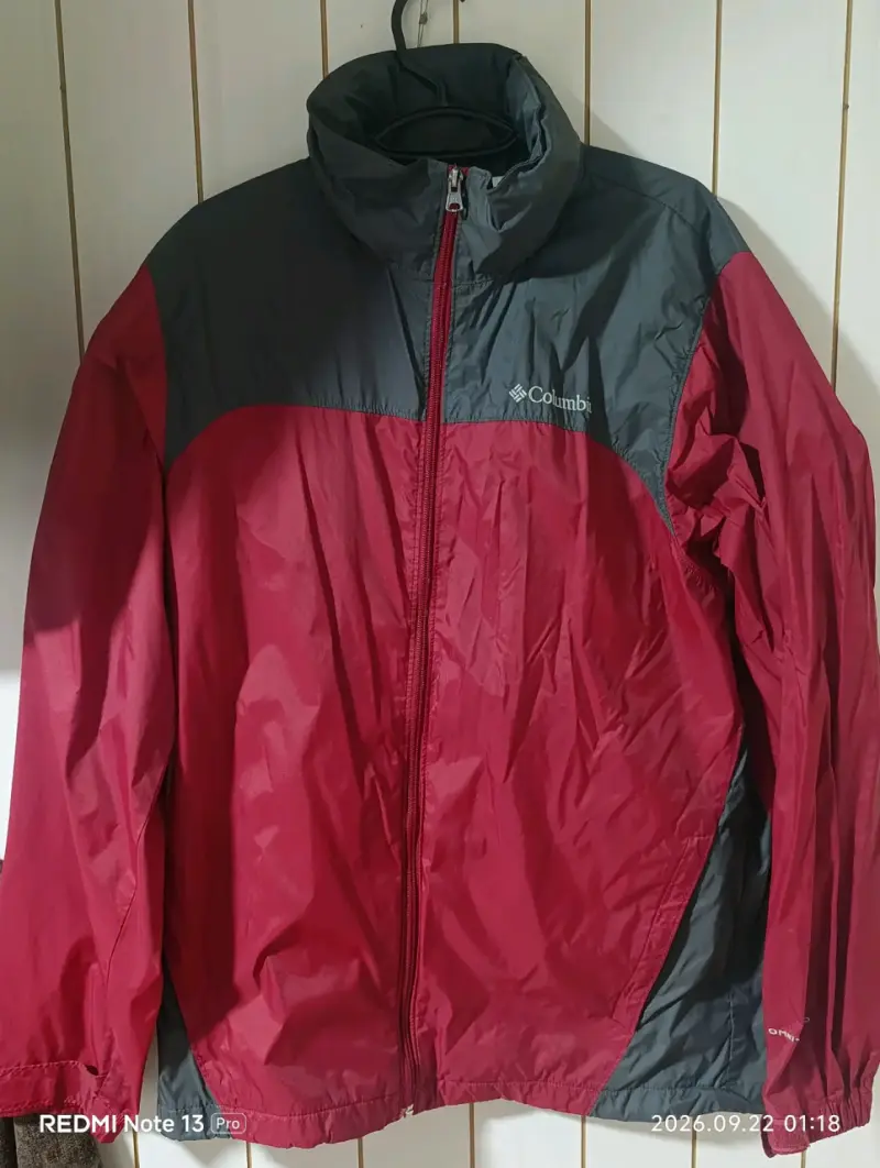 Chaqueta impermeable Columbia roja y gris - 2