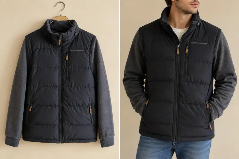 Parka con mangas desmontables