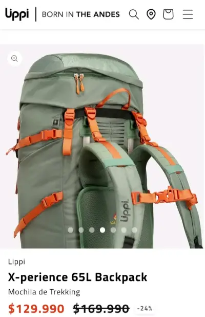 Mochila de Trekking Lippi X-perience 65L Verde - miniatura 3