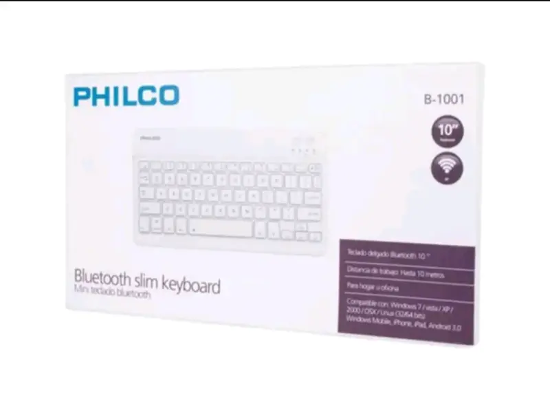 Teclado Bluetooth Slim Philco B-1001 Blanco