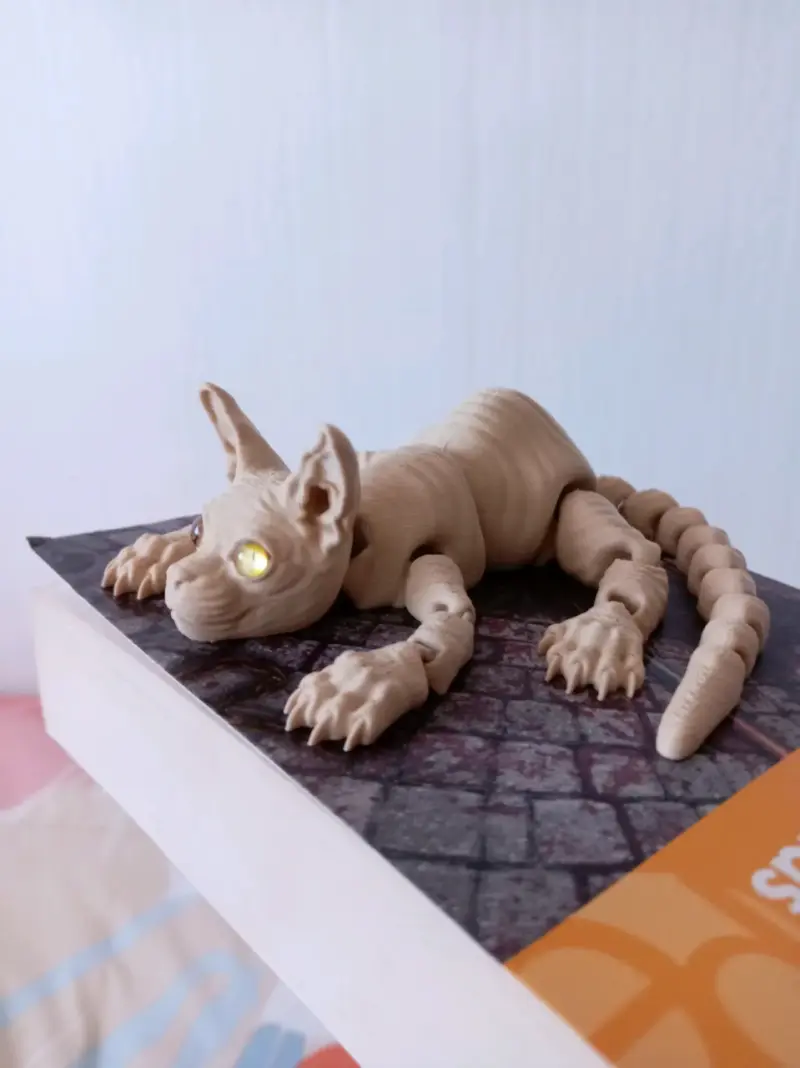 Figura articulada de gato calvo decorativa - 2