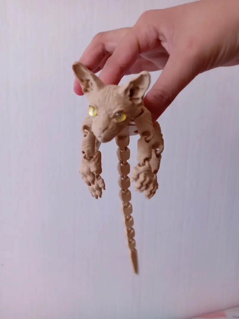 Figura articulada de gato calvo decorativa - 3