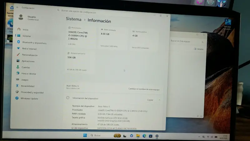 Laptop Acer Nitro 5 con Intel Core i5 y 8GB RAM - 4