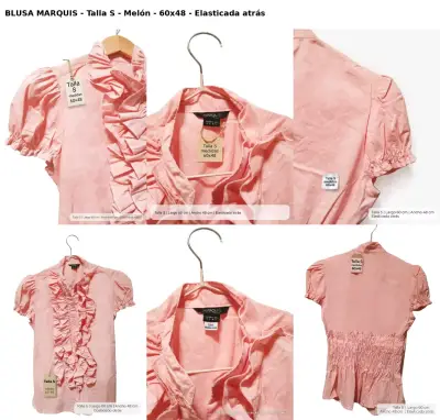Blusa rosa con volantes talla S Marquis - miniatura 1