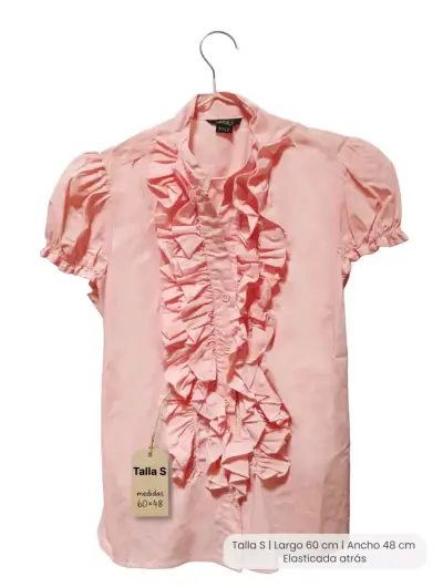 Blusa rosa con volantes talla S Marquis - miniatura 2