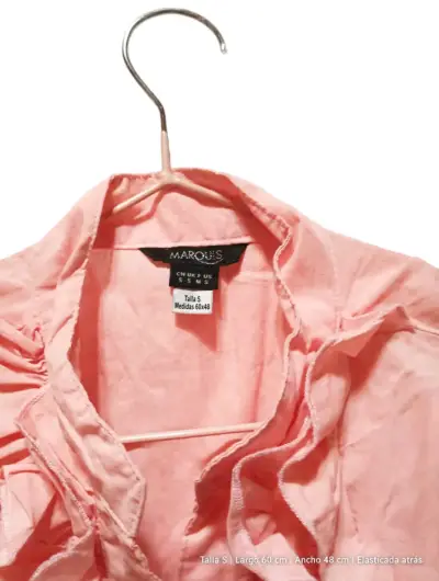 Blusa rosa con volantes talla S Marquis - miniatura 3