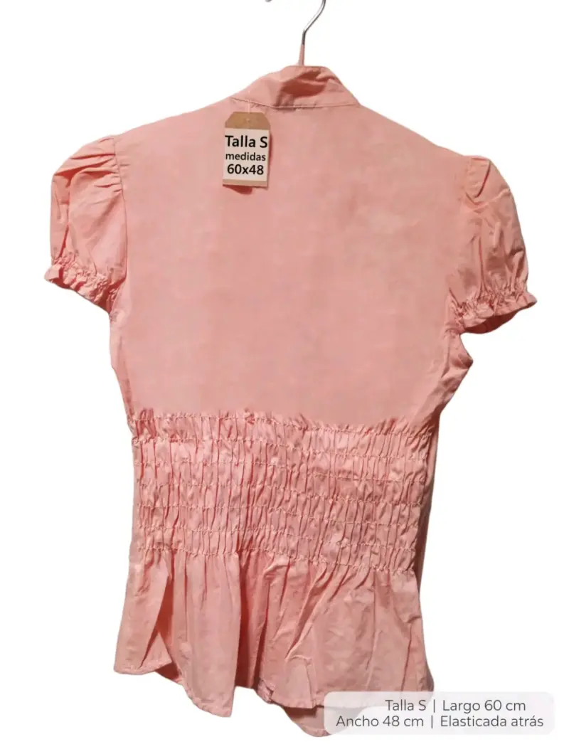 Blusa rosa con volantes talla S Marquis - 4