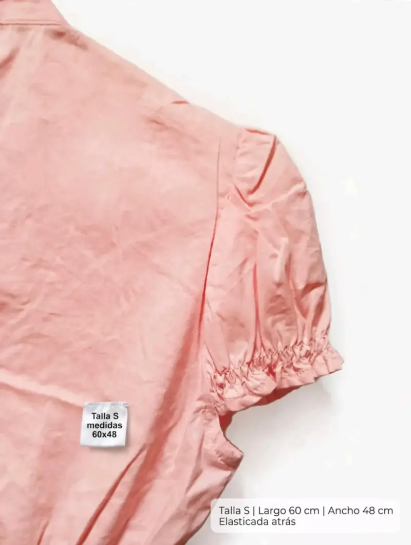 Blusa rosa con volantes talla S Marquis - 5