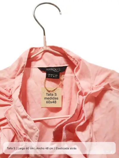 Blusa rosa con volantes talla S Marquis - miniatura 6