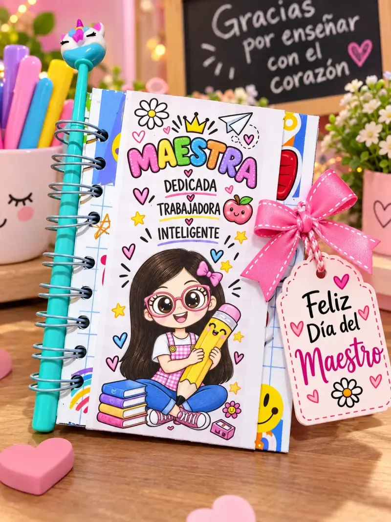 Cuaderno Día del Maestro con Diseño Colorido - 2