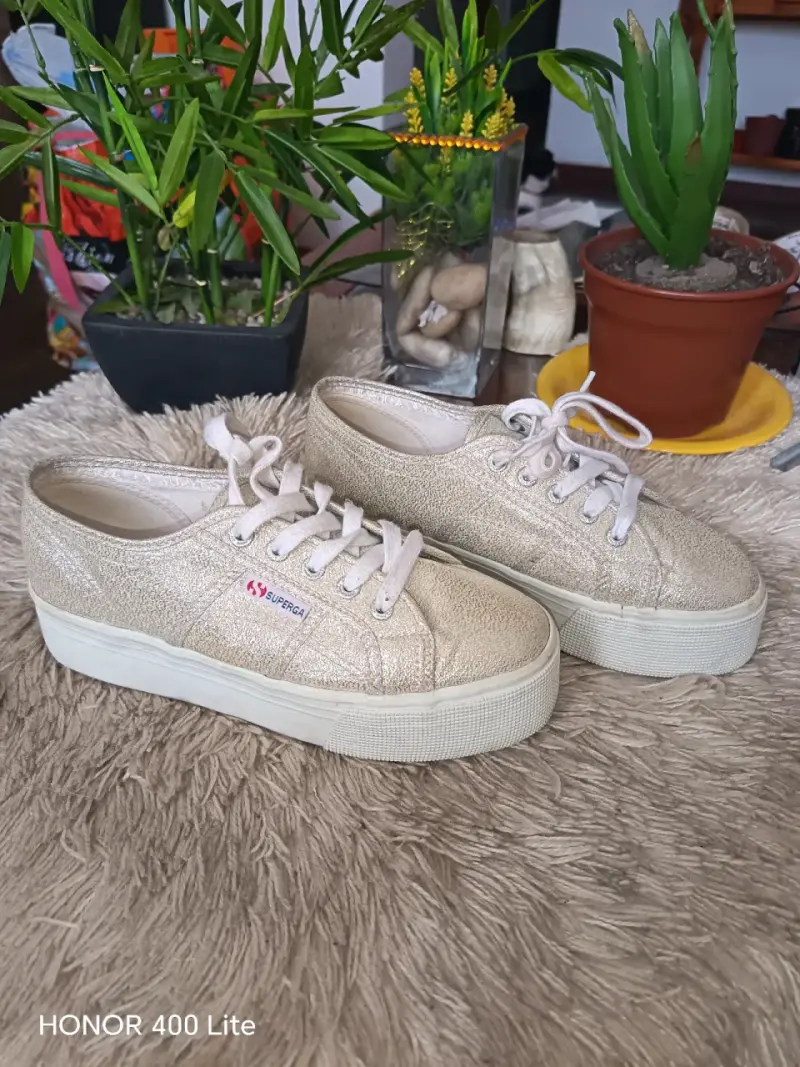 Zapatillas plateadas Superga con plataforma - 1