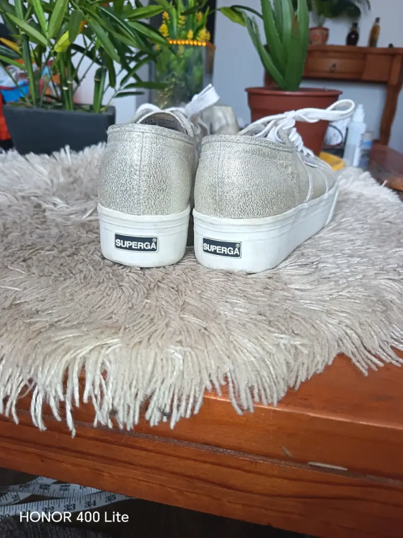 Zapatillas plateadas Superga con plataforma - 5