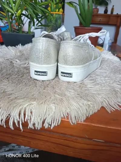Zapatillas plateadas Superga con plataforma - miniatura 5
