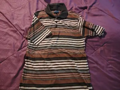 Polera Polo a Rayas Marrón Talla XL - miniatura 1