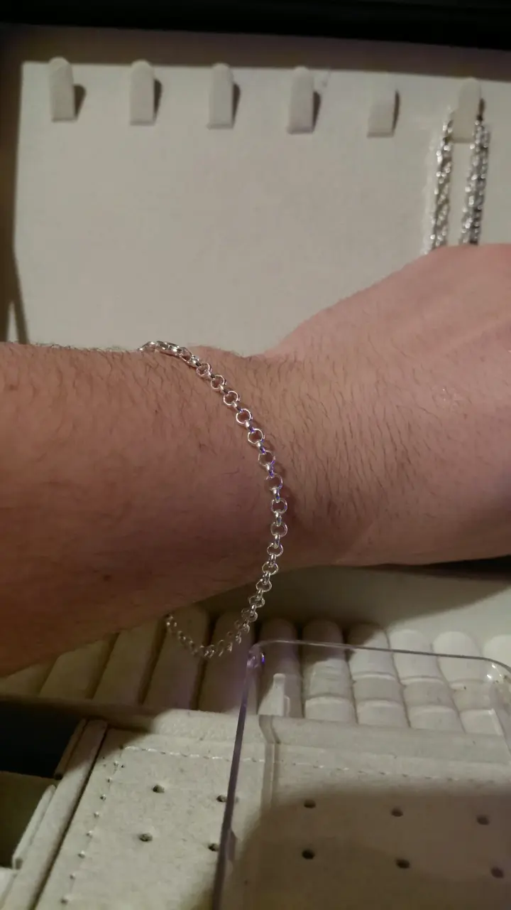 Pulsera de plata elegante para hombre ley 925 - 2