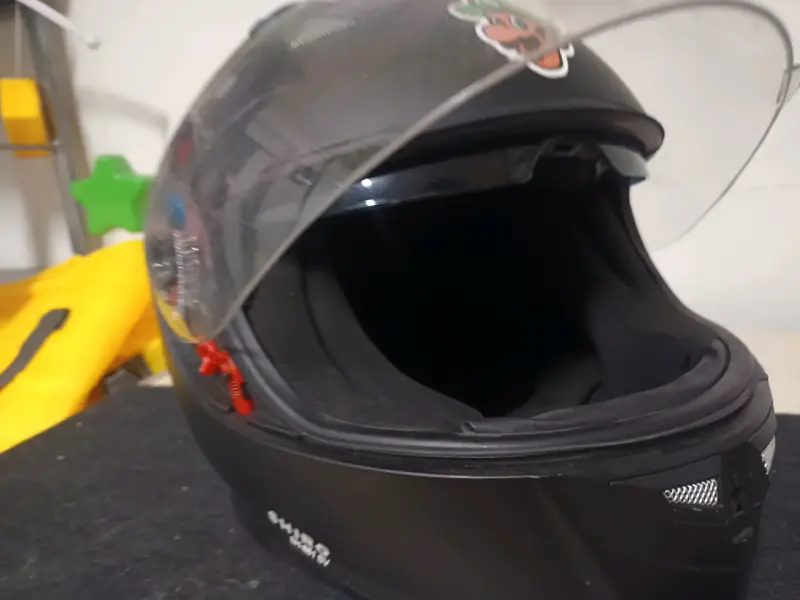 Casco de moto negro Shiro con visera doble - 4