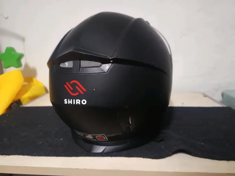 Casco de moto negro Shiro con visera doble - 5