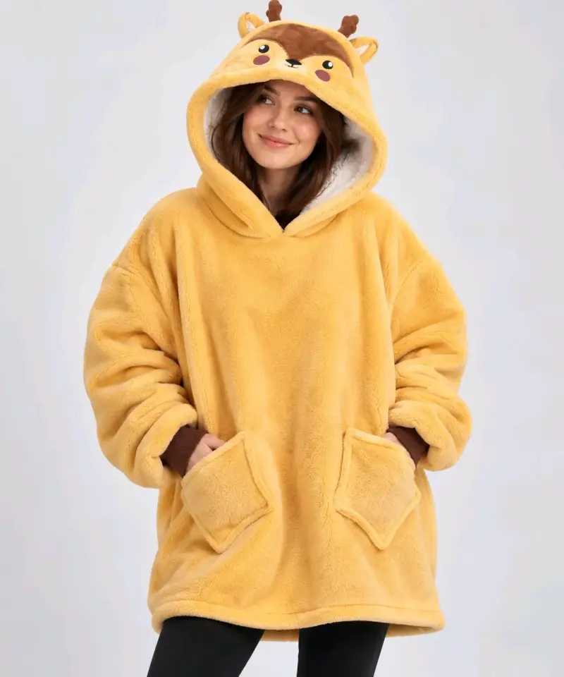 Polerón con capucha de ciervo unisex