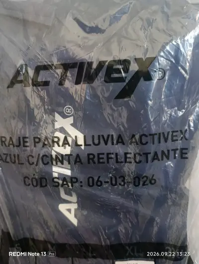 Traje para lluvia azul con cinta reflectante ActiveX - miniatura 1