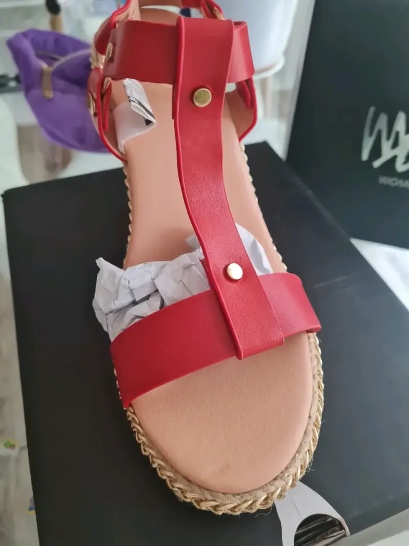 Sandalias de cuña Massimo Dutti rojas y marrones - 2