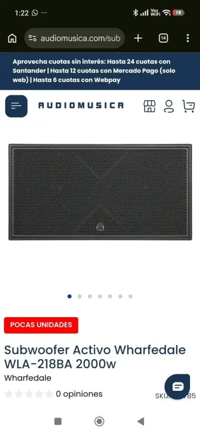Subwoofer Activo Wharfedale WLA-218BA 2000W - miniatura 1