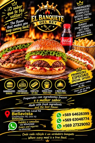 Promociones de hamburguesas y bebidas El Banquete del Rey - miniatura 1