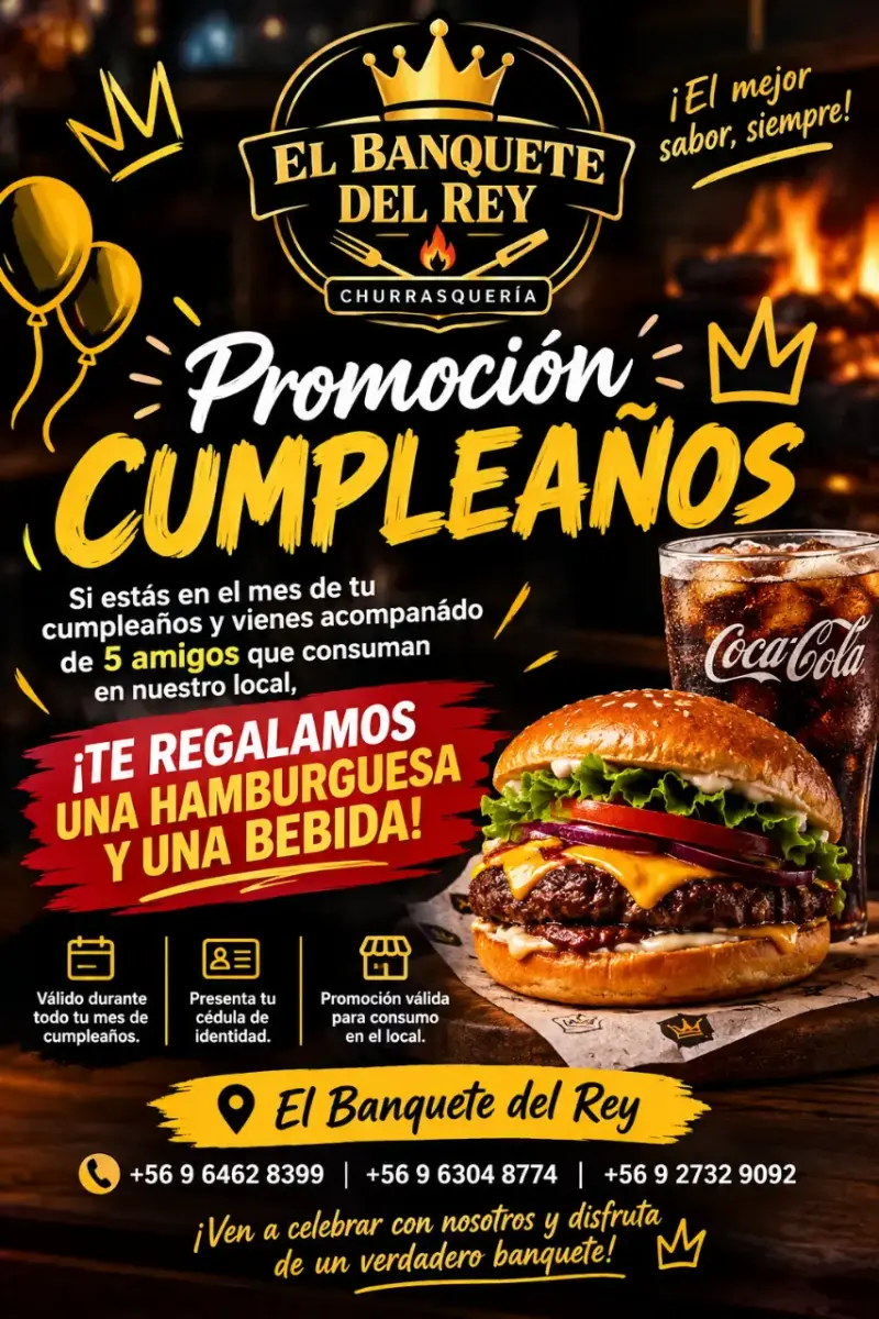 Promociones de hamburguesas y bebidas El Banquete del Rey - 4