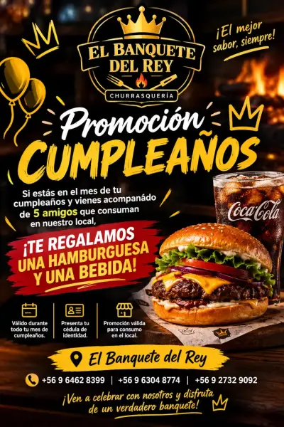 Promociones de hamburguesas y bebidas El Banquete del Rey - miniatura 4
