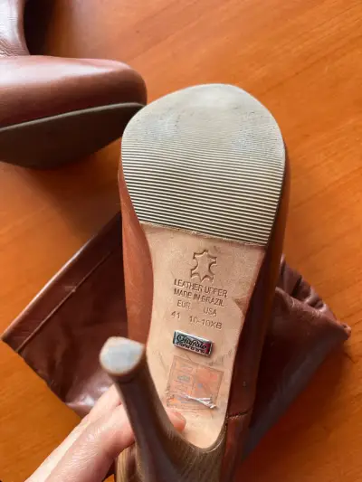 Botas de cuero marrón para mujer talla 41 - miniatura 1