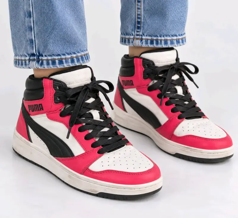Zapatillas deportivas Puma altas rojo y negro