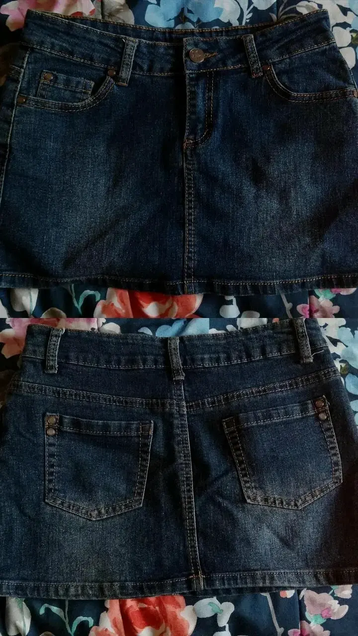 Falda de mezclilla con volantes para mujer - 2