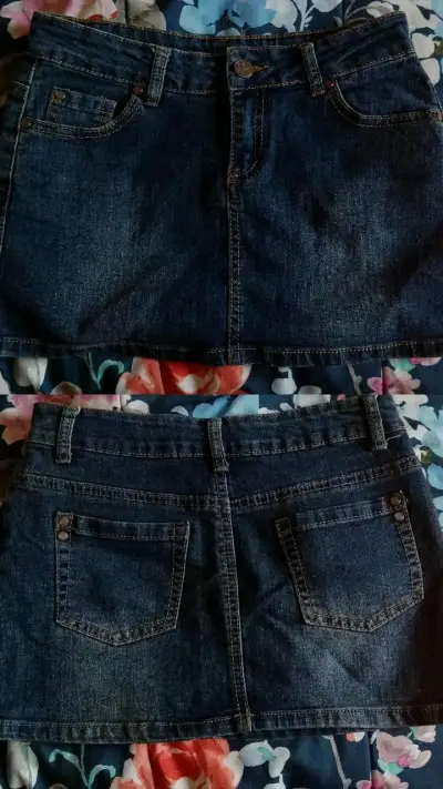 Falda de mezclilla con volantes para mujer - miniatura 2
