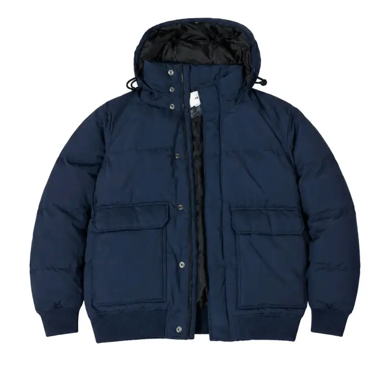 Chaqueta de abrigo azul con capucha - 4