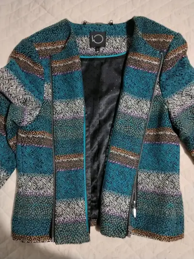 Chaqueta de cuero sintético negra para mujer - miniatura 4