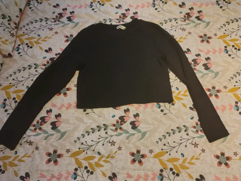 Crop top de mujer en celeste y negro - 2
