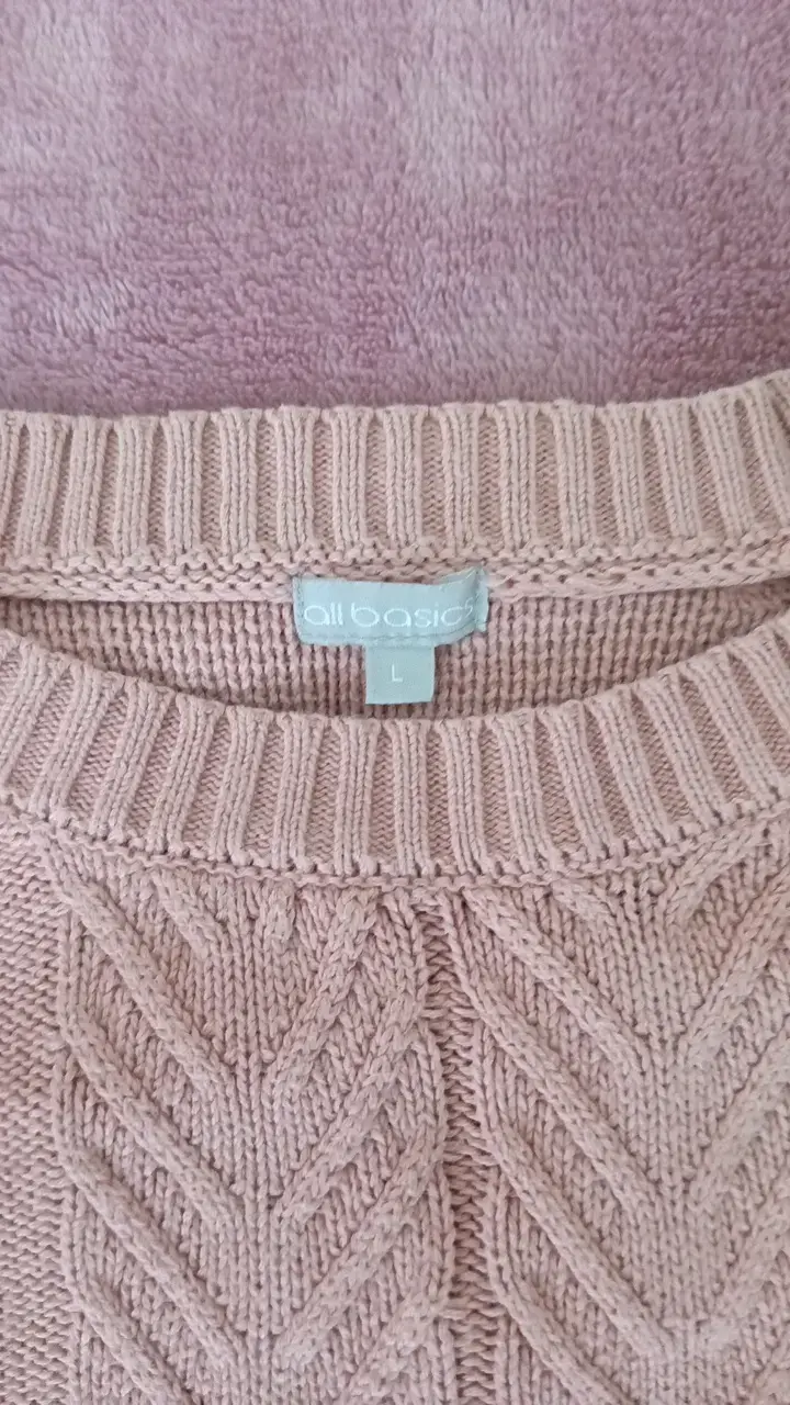 Suéter de punto rosa All Basic talla L - 2