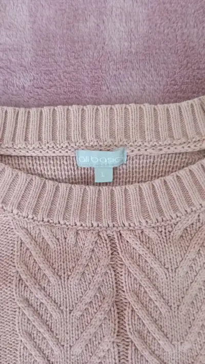 Suéter de punto rosa All Basic talla L - miniatura 2