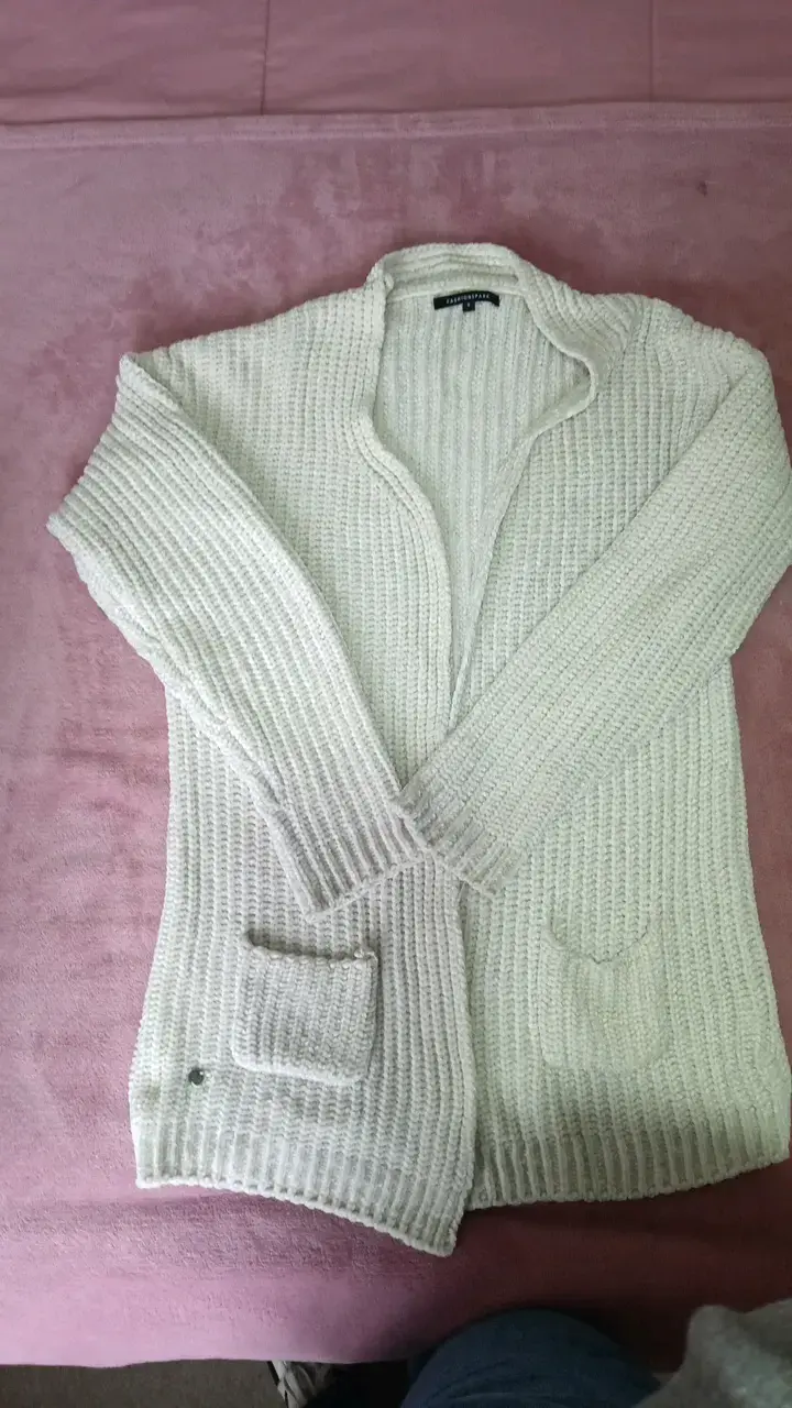 Cardigan de punto beige FashionSpark talla S - 1
