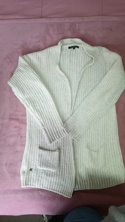 Cardigan de punto beige FashionSpark talla S - miniatura 1
